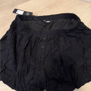 Fashion Nova Black Eyelet Skorts